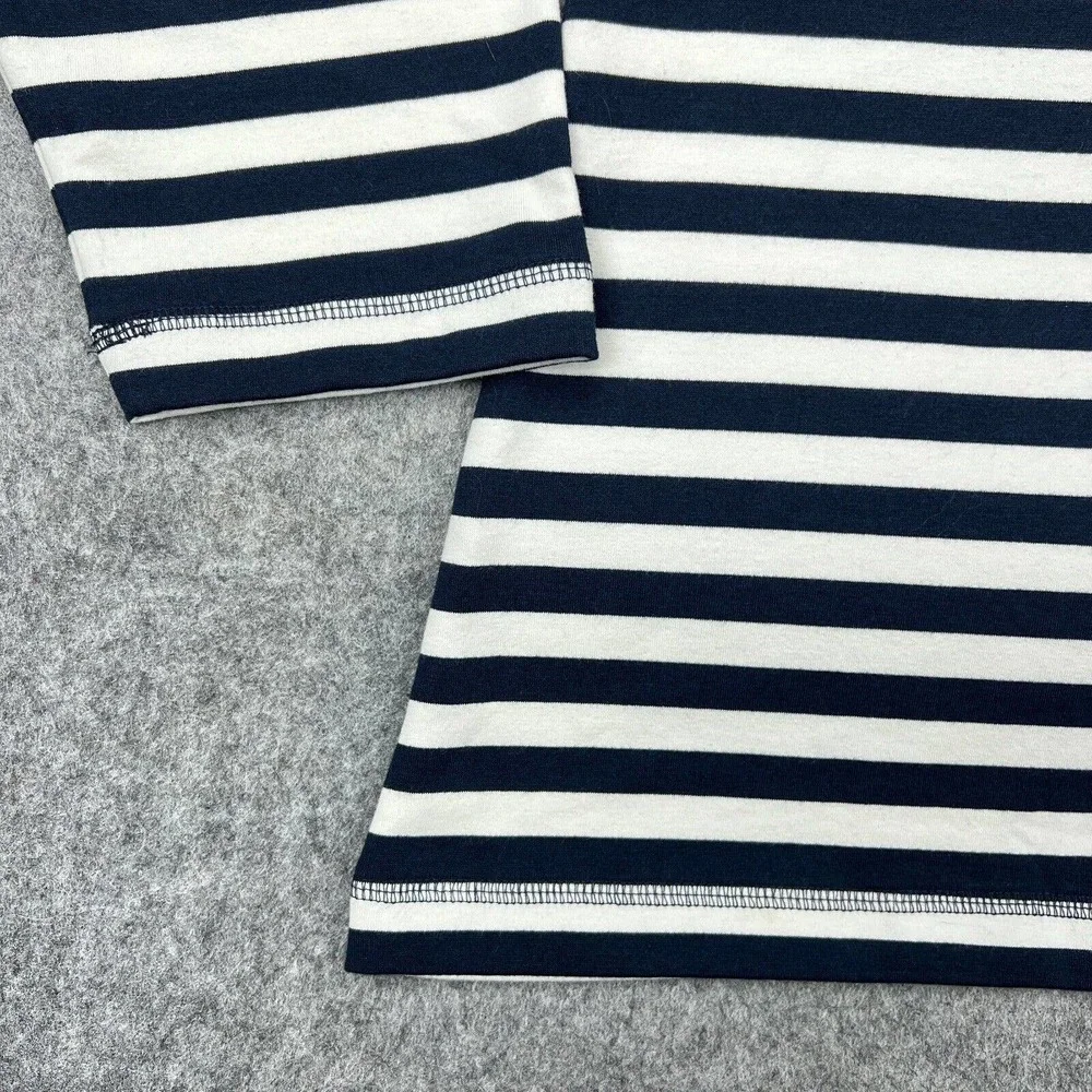 J Jill Sweater Womens Extra Large Petite‎ Blue Striped Long Sleeve V Neck Knit